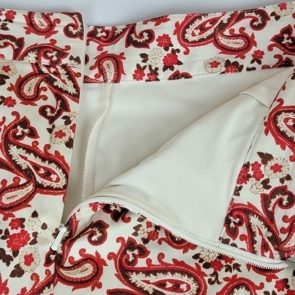 Lady Hagen Tango Red Woven Paisley Print Golf Skirt/Skort Sz 8 - Picture 8 of 14